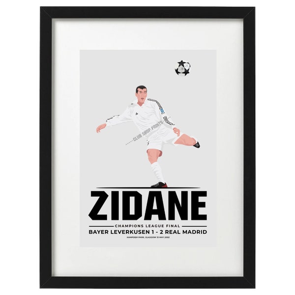 Zinedine Zidane champions league final art print