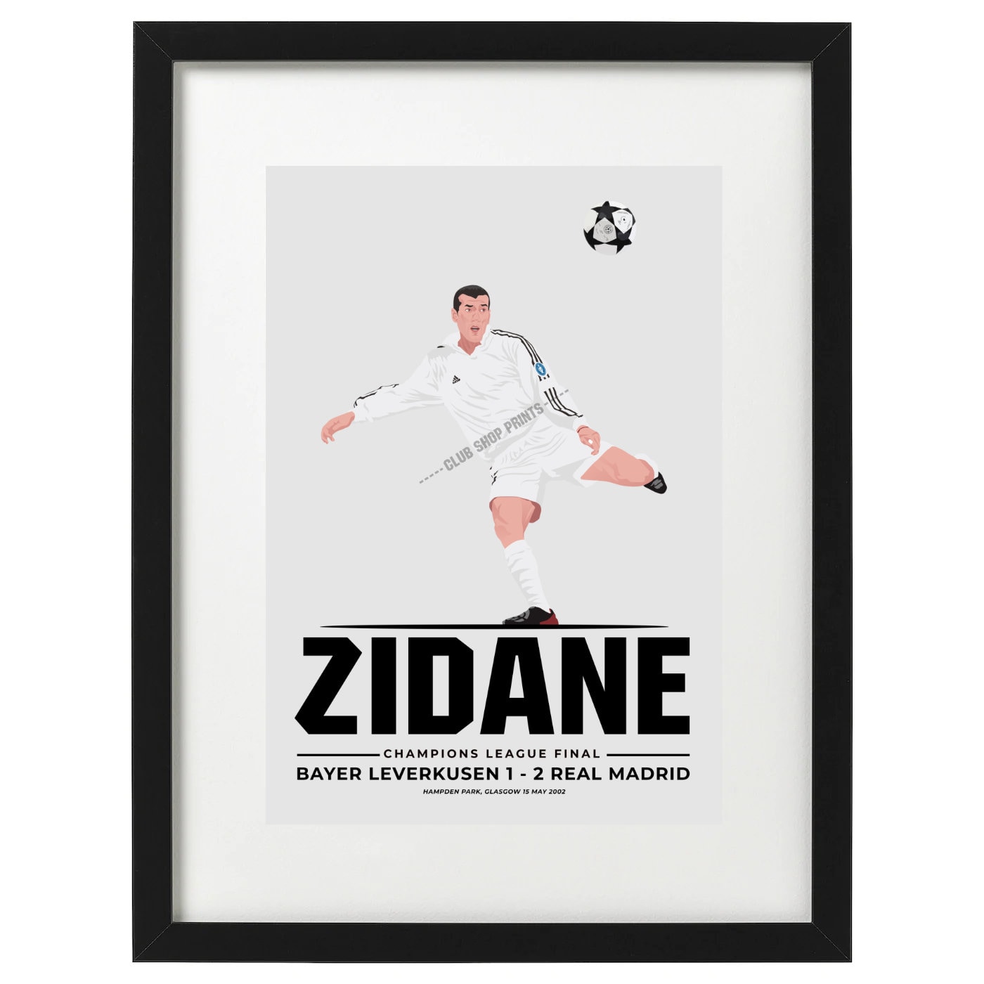 Zinedine Zidane Champions League Final Art Print - Etsy