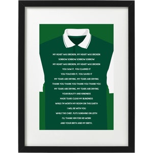 Hibernian football shirt song art print