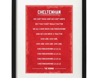 Cheltenham Town fans song art print