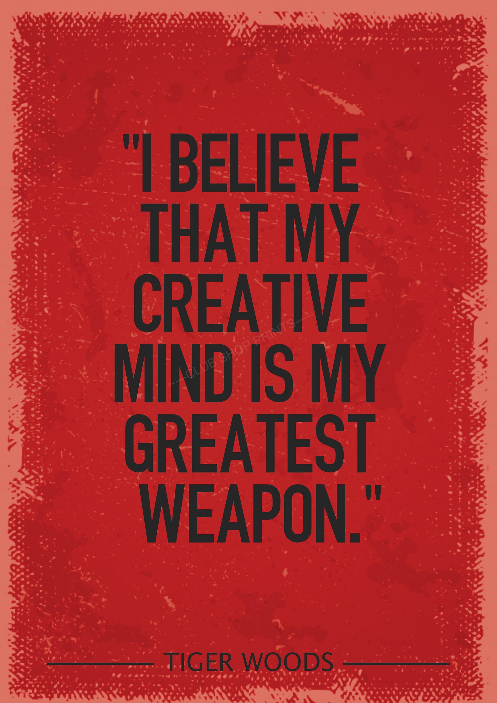 Tiger Woods quote art print | Etsy