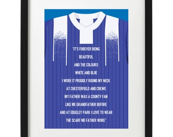 Stockport County football shirt song art print