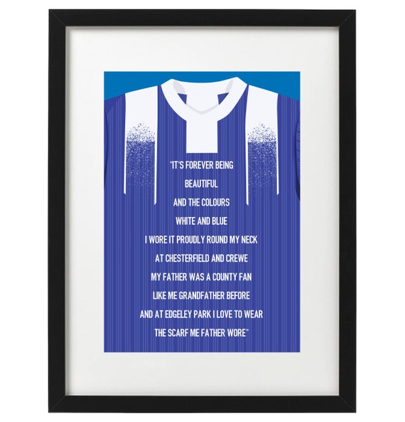 Stockport County Football Shirt Song Art Print Etsy