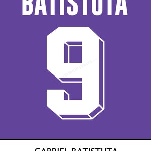 Gabriel Batistuta Fiorentina shirt art print image 2