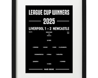 Newcastle 2025 league cup final art print