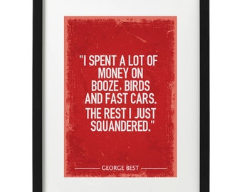 George Best quote Manchester United art print