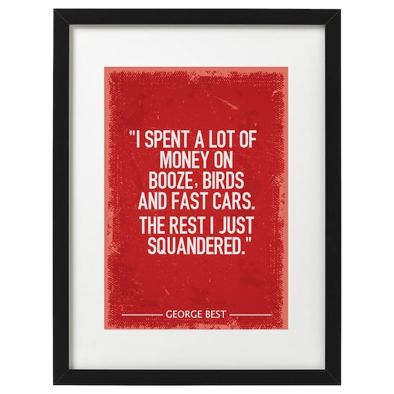 George Best Citation Manchester United Impression Dart Etsy France George Best Citation Manchester United Impression Dart Etsy France