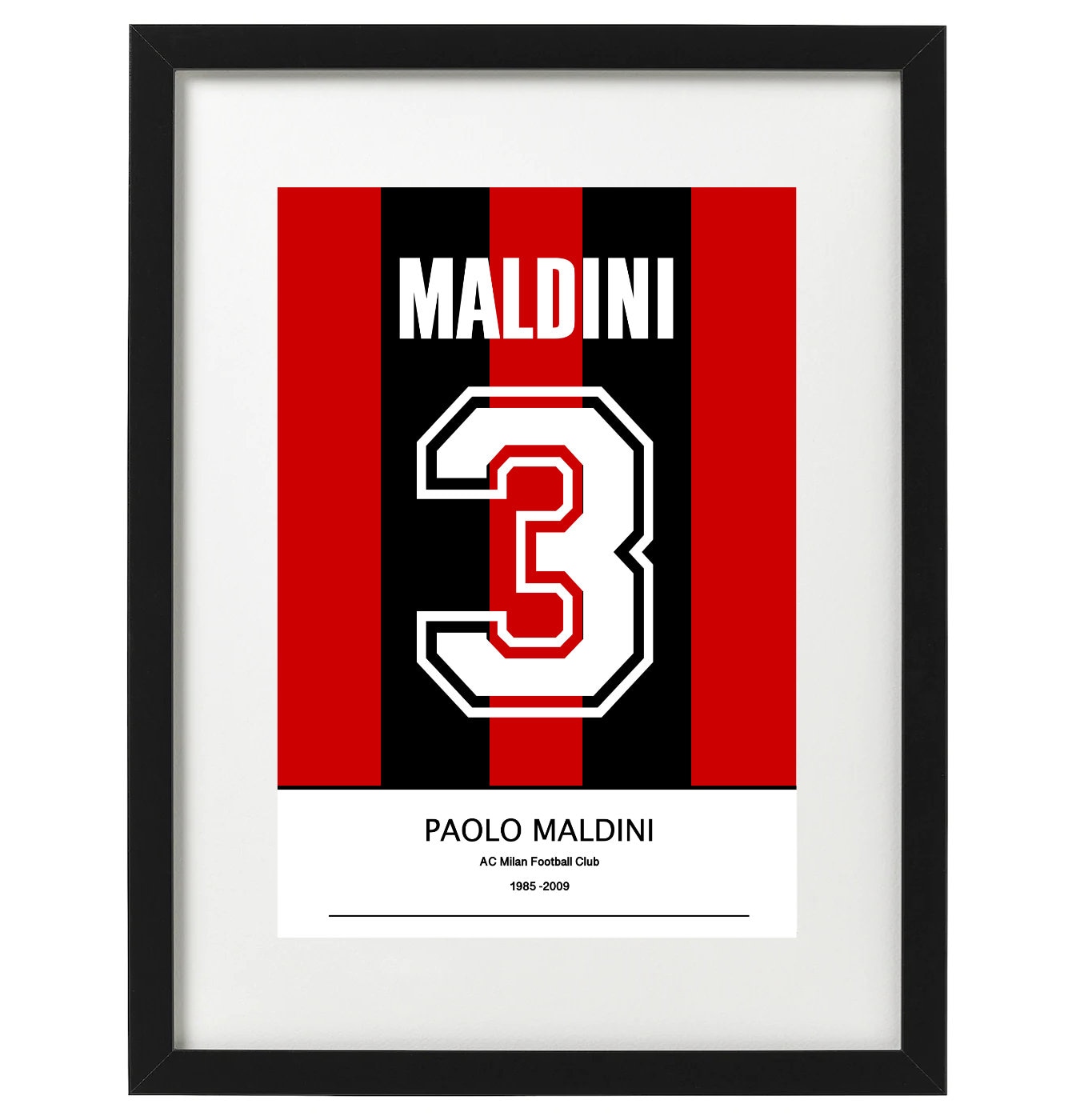 Paolo Maldini AC Milan Shirt Art Print - Etsy