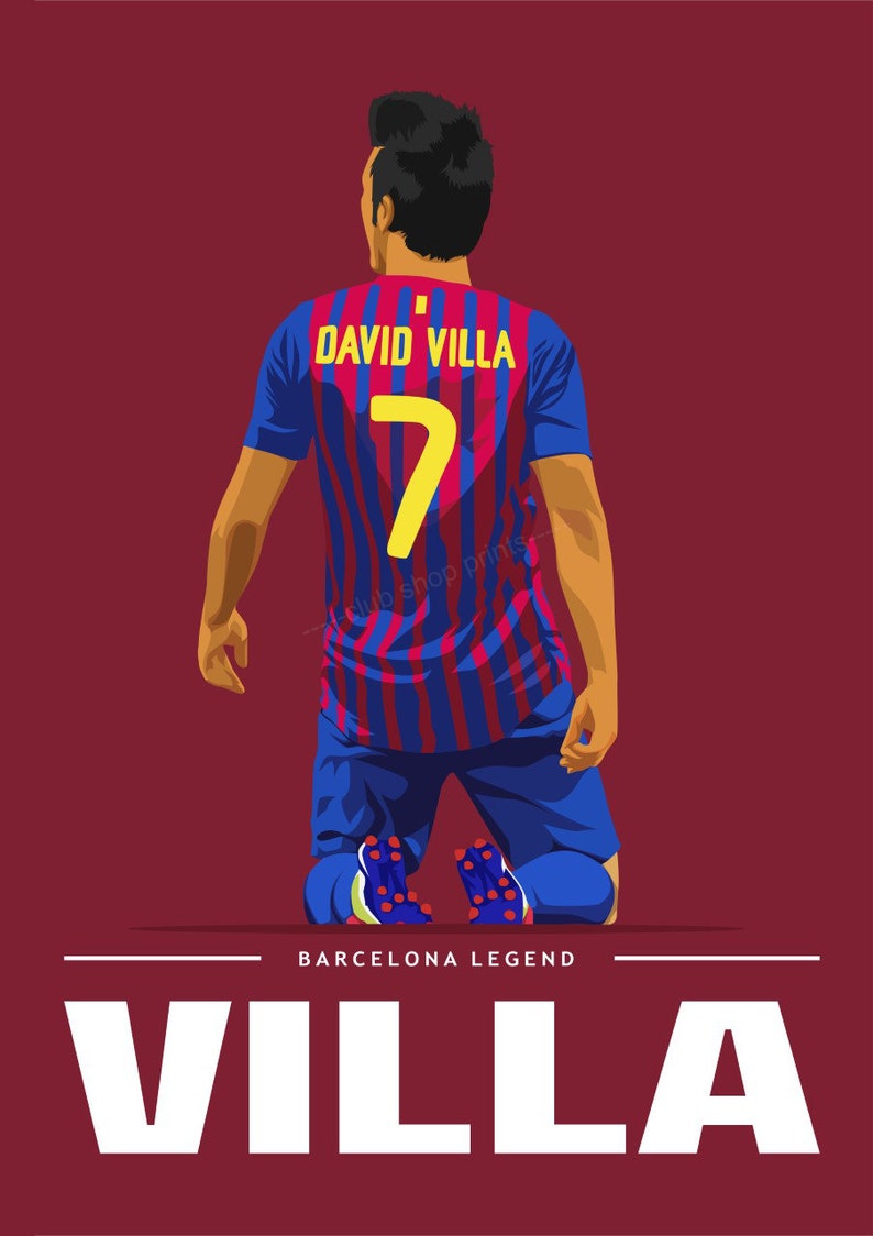 David Villa Barcelona art print image 2