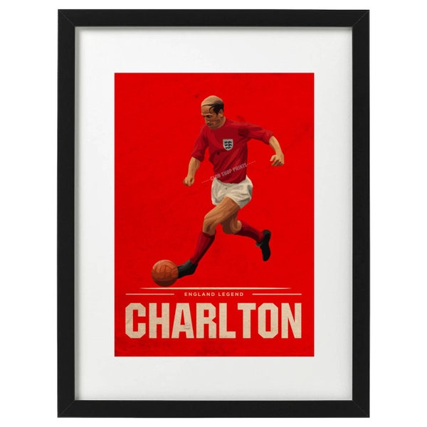 Bobby Charlton England world cup 1966 art print