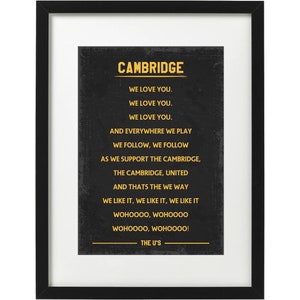 Cambridge United fans song art print