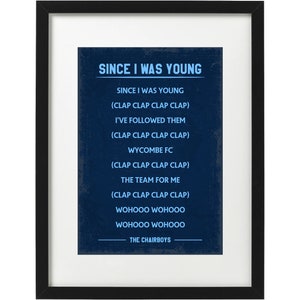 Wycombe Wanderers fans song art print