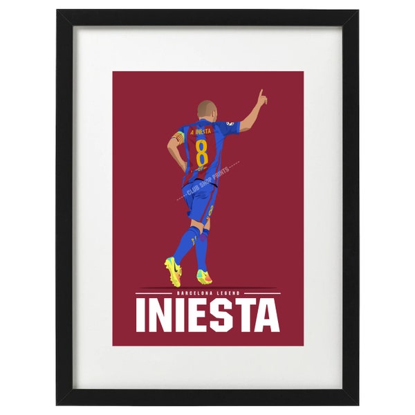 Andrés Iniesta Barcelona art print