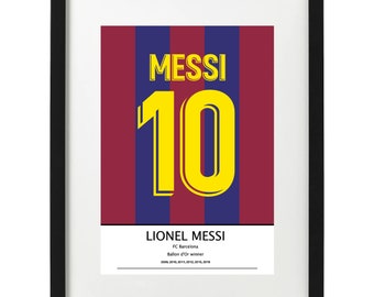 lionel messi 10 barcelona art print