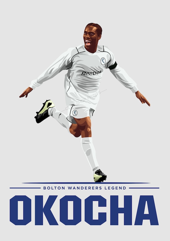 Jay Jay Okocha Bolton Wanderers Art Print - Etsy