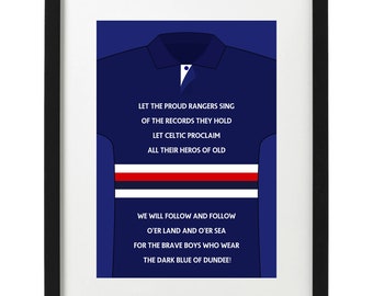 Dundee fans song / retro shirt art print