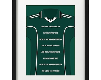 Plymouth Argyle fans song / retro shirt art print
