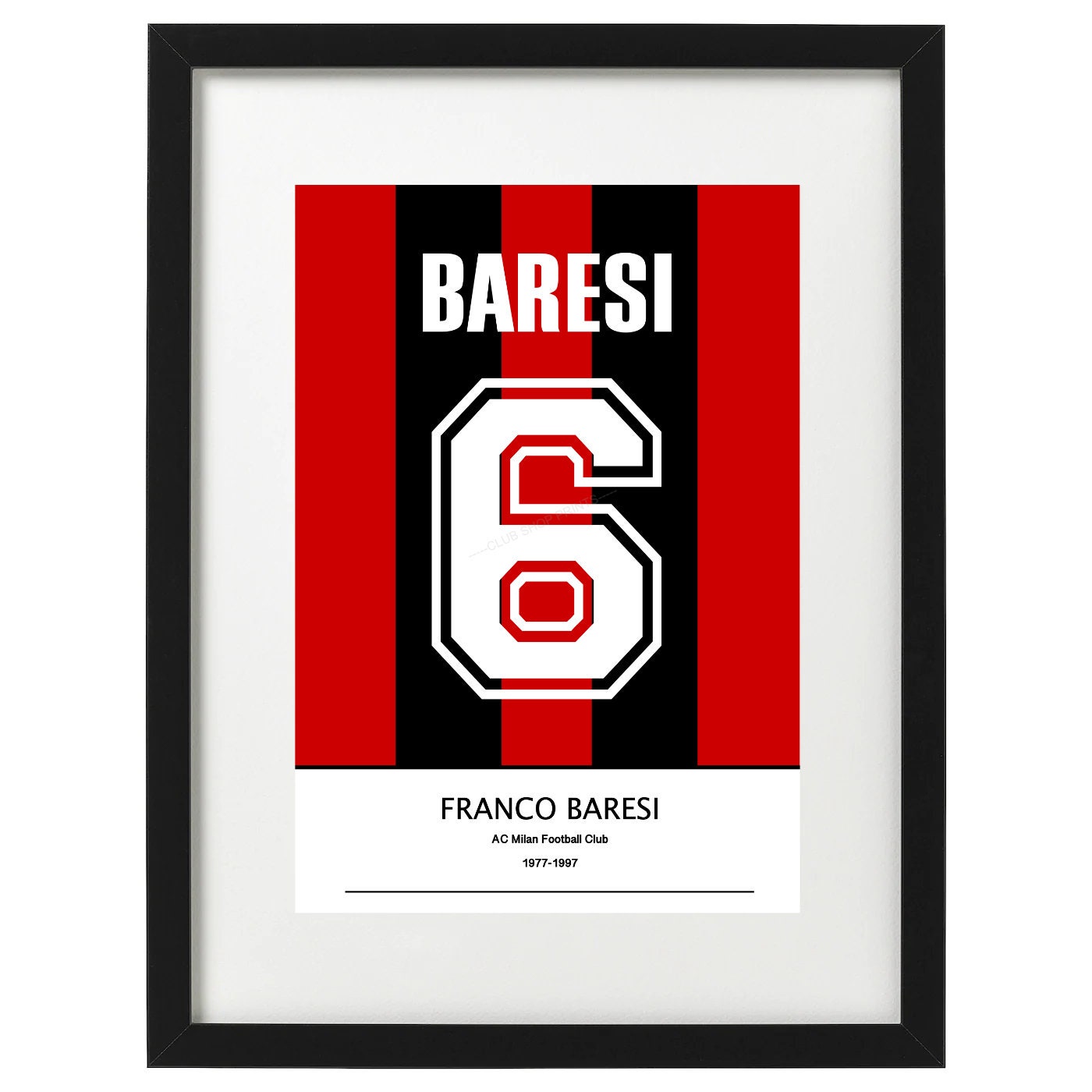 Franco Baresi AC Mailand Kunstdruck Etsy.de