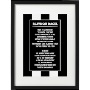 Newcastle United fans song art print