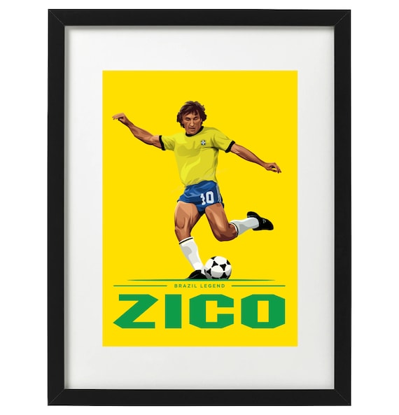 Zico Brazil art print - Etsy 日本