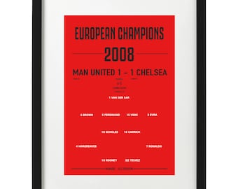 Manchester United 2008 Champions League final art print