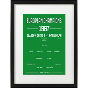 Glasgow Celtic 1967 European cup final art print