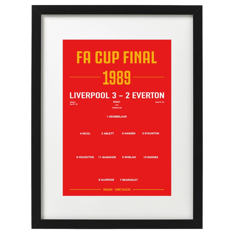 Liverpool 1989 FA cup final art print