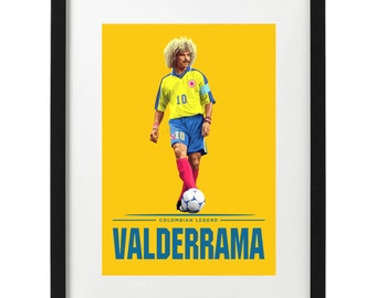 Carlos Valderrama Colombia art print