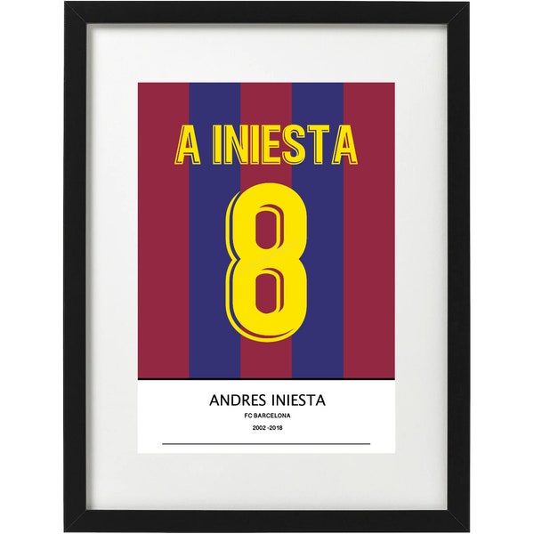 Andres Iniesta Barcelona shirt art print