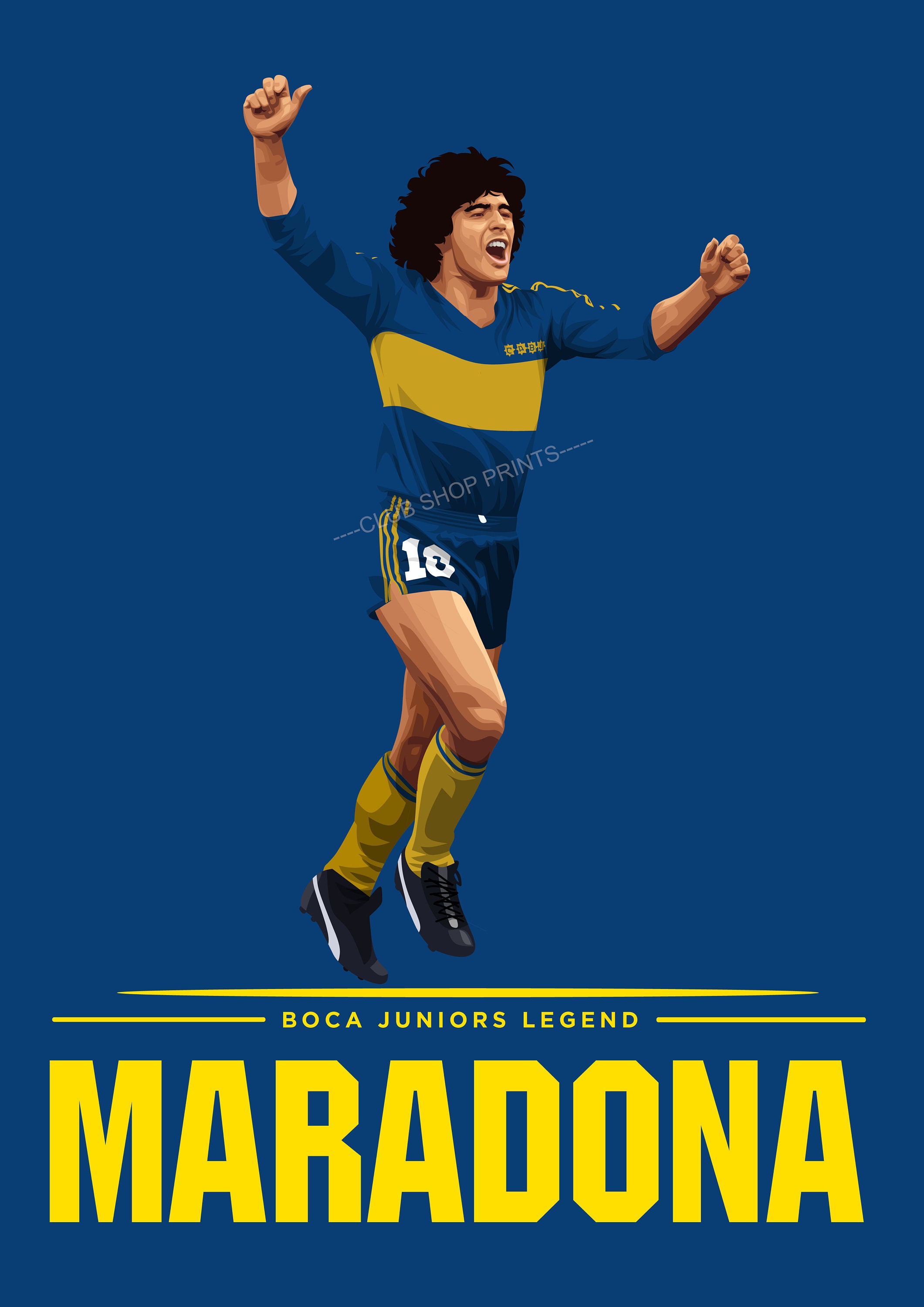 Maradona Boca Juniors Art Print - Etsy UK