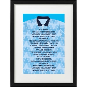 Manchester City football shirt song art print