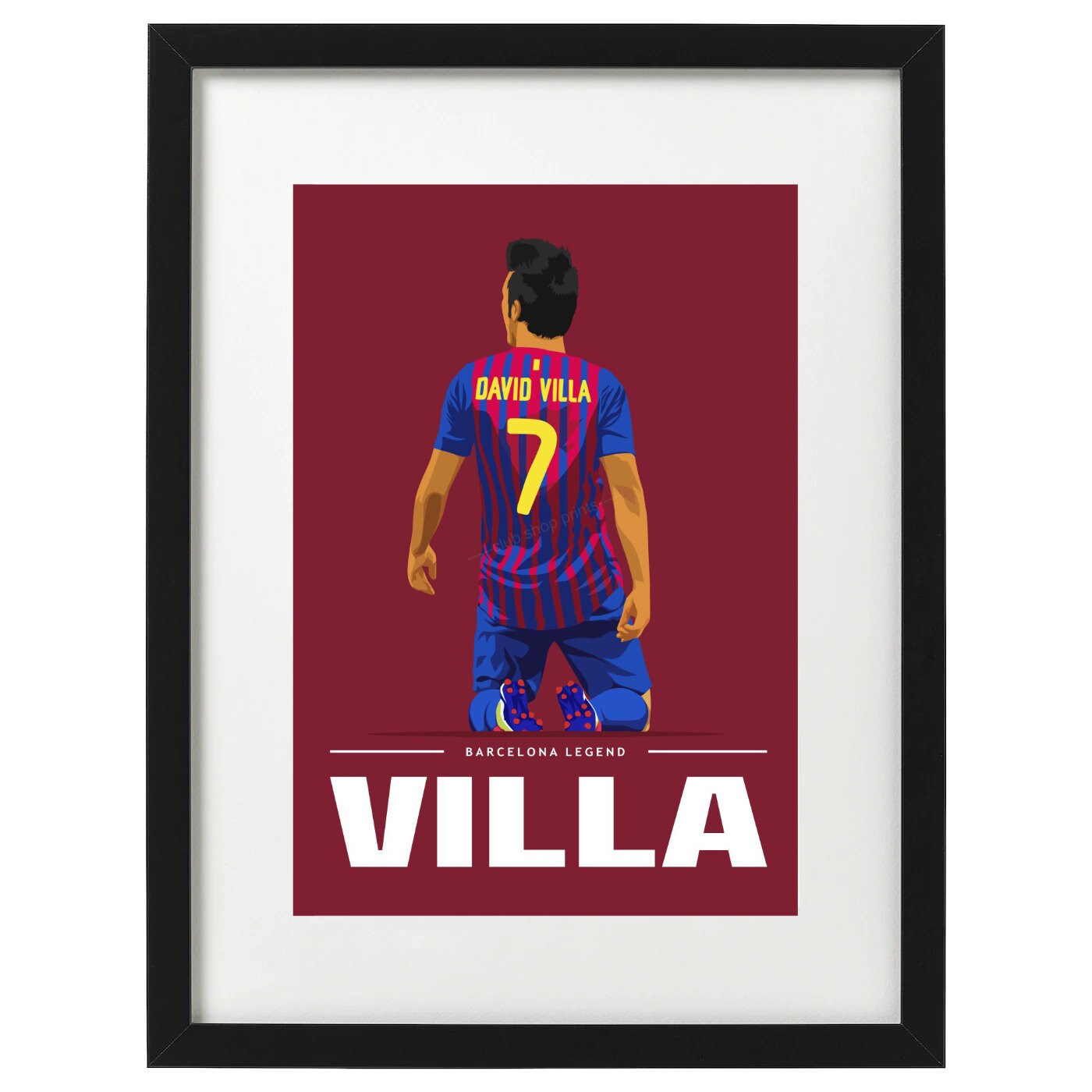 David Villa Barcelona Art Print - Etsy