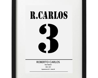 Roberto Carlos Real Madrid shirt art print