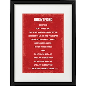 Brentford  Hey Jude fans song art print