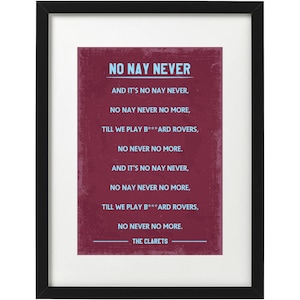 Burnley fans song art print