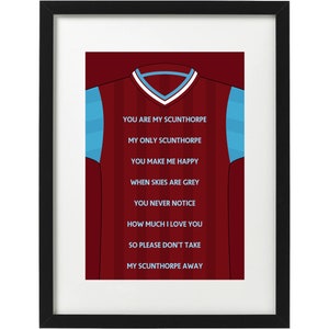 Scunthorpe United fans song / retro shirt art print