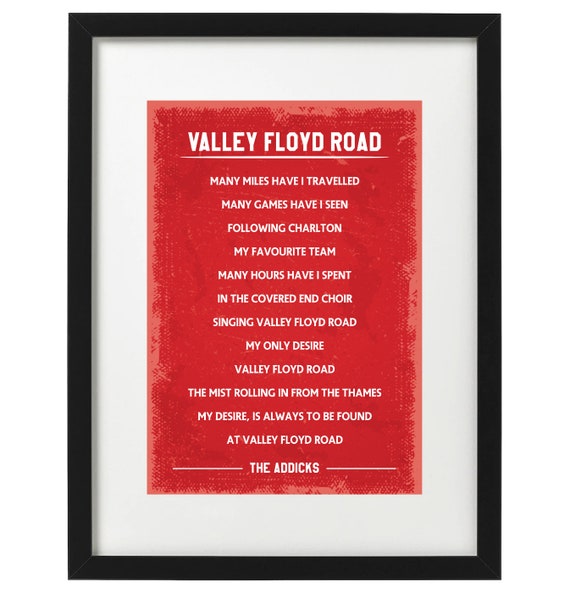 Charlton Athletic Fans Song Art Print 