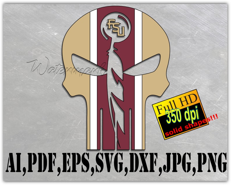 Fsu Punisher Flag Cutout Files For Cricut Svg And Silhouette Etsy