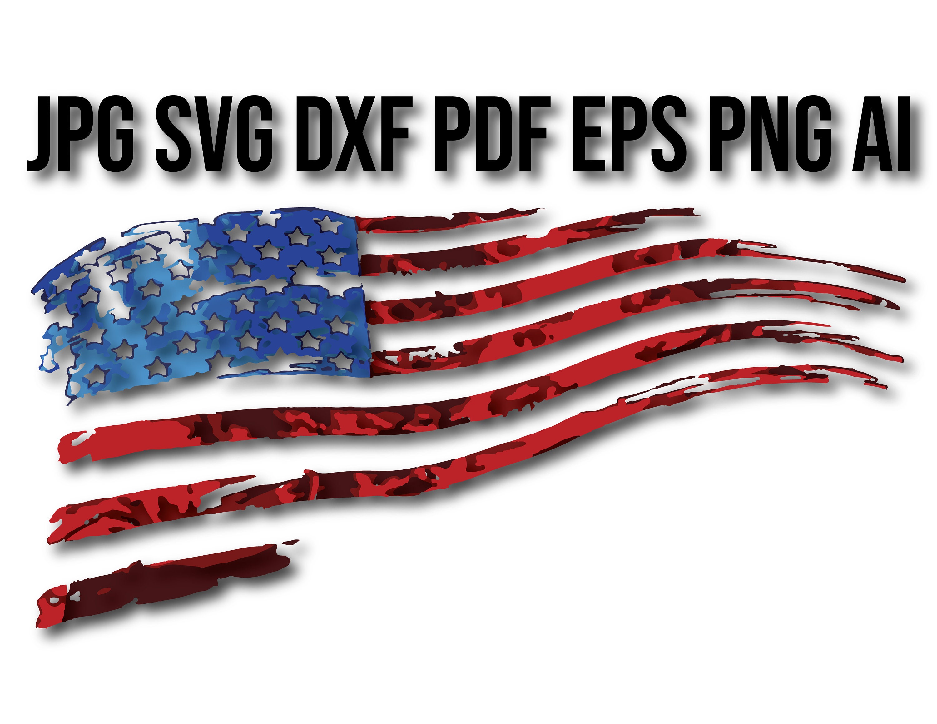 America Flag Cutout Files for Cricut SVG and Silhouette Studio | Etsy