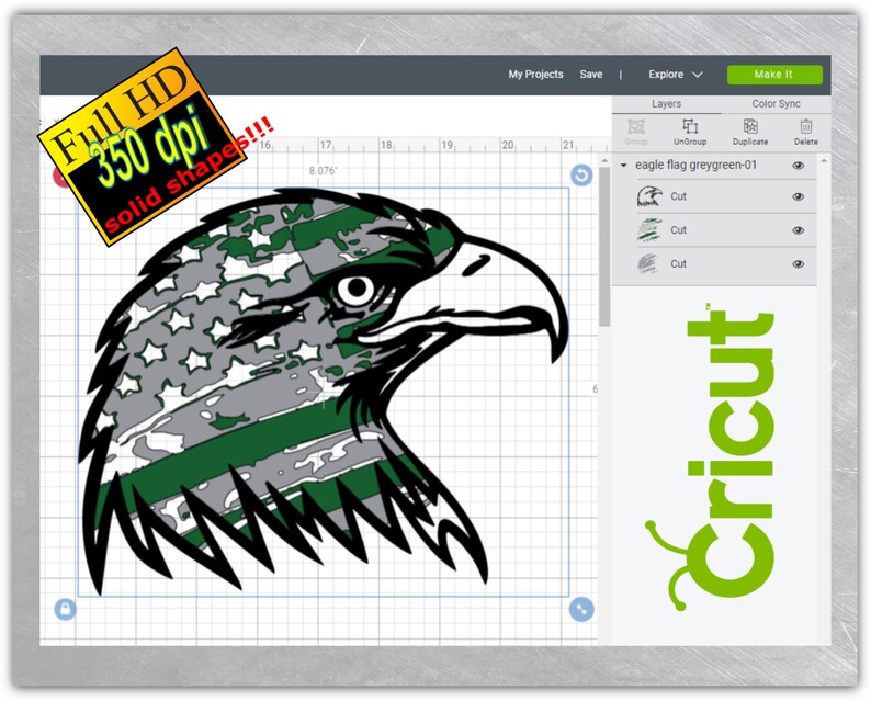 Download American Eagle Flag Cutout Files for Cricut SVG and ...