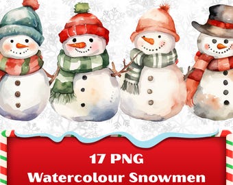 Snowman Clipart, Christmas PNG Bundle - Instant Download. Crafting, Printing, Sublimation