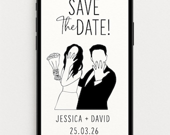 Editable Save the Date Template, Printable Wedding Invite (A5)