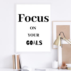 Focus print,Focus printable art,Focus black and white bestseller,Focus on your goals minimalist art,Instant download