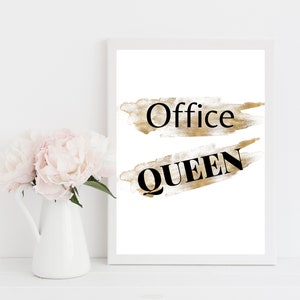 Office queen  typography art print,Home office wall decor,Office wall art,Office wall decor,Office gift