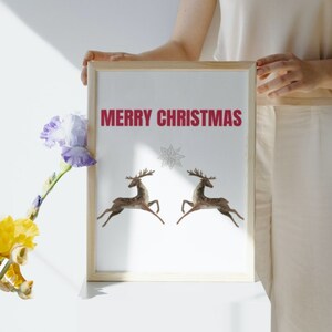 Reindeer Christmas Print,Christmas Wall Art,Christmas Printable,Christmas Printable Decor,Christmas Poster,Christmas Digital Download