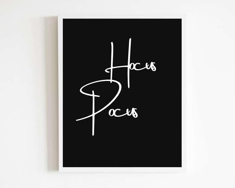 Printable Halloween Black and White Wall Decor Art,black Hocus Pocus