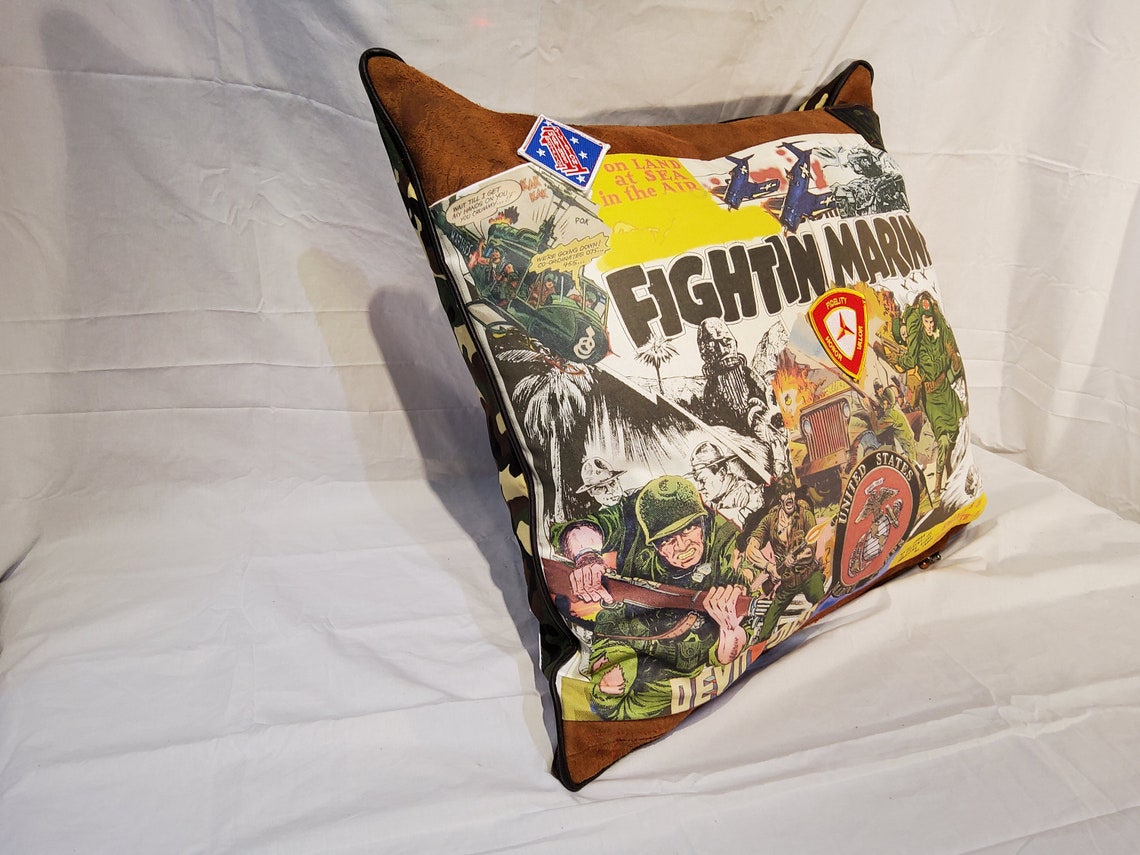 FIGHTIN' MARINES Couch Potato Pillow Original Design for Etsy