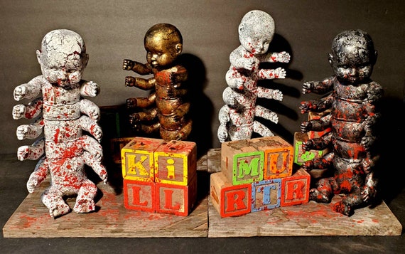 Cursed Centipede Baby Doll Display With Haunted Blocks - Etsy