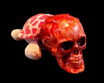 Small gory Horror plush skull turtle