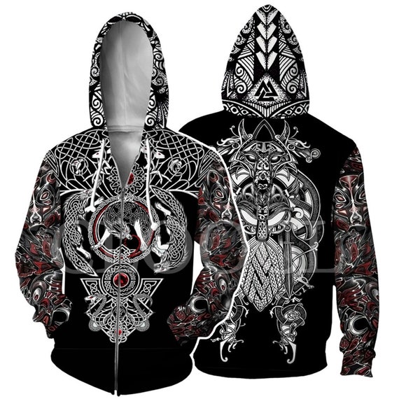 Viking hoodie hooded quality hoodie quality unisex winter | Etsy
